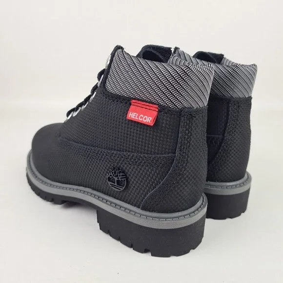 Timberland 6 IN Helcor Black Leather Waterproof Boot KIDS - Picture 5 of 12